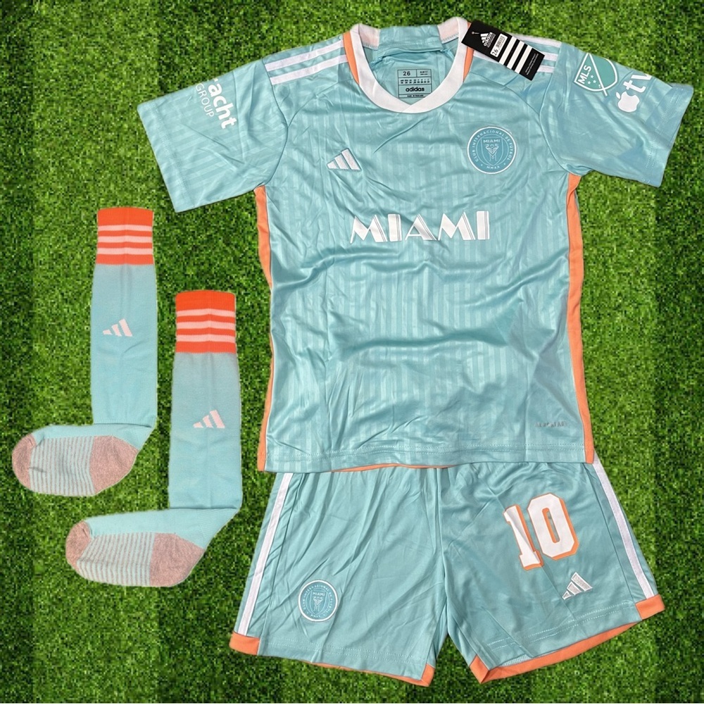 NEW Messi 2024-25 Inter Miami CF kids sets SHIRT/SHORTS/SOCKS - Picture 2 of 2